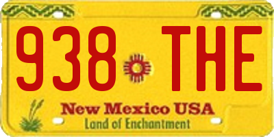 NM license plate 938THE