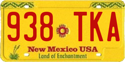 NM license plate 938TKA