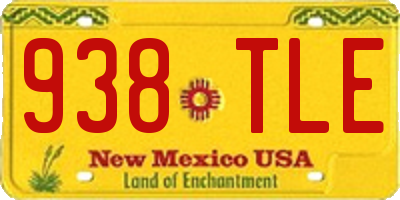 NM license plate 938TLE