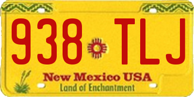 NM license plate 938TLJ