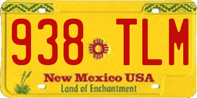 NM license plate 938TLM