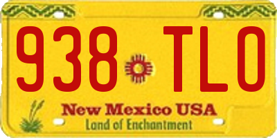 NM license plate 938TLO