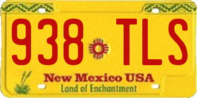 NM license plate 938TLS