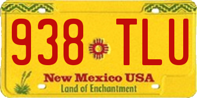NM license plate 938TLU