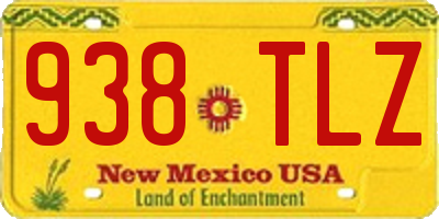 NM license plate 938TLZ