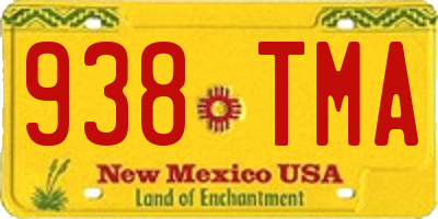 NM license plate 938TMA