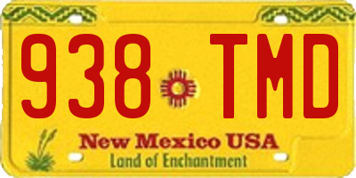 NM license plate 938TMD