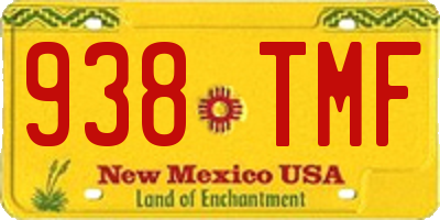 NM license plate 938TMF
