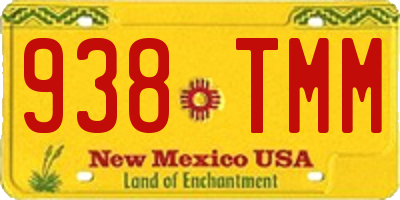 NM license plate 938TMM