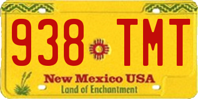 NM license plate 938TMT