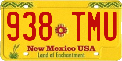 NM license plate 938TMU