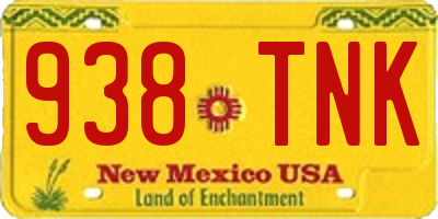 NM license plate 938TNK