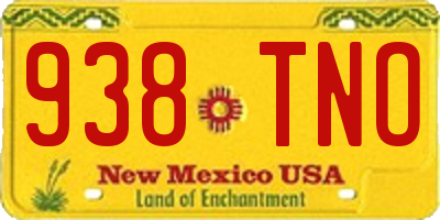 NM license plate 938TNO