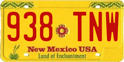 NM license plate 938TNW