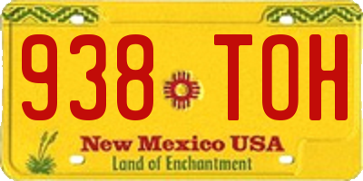 NM license plate 938TOH