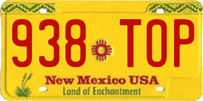 NM license plate 938TOP