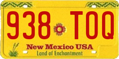 NM license plate 938TOQ