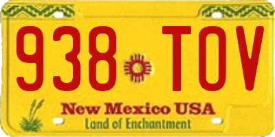 NM license plate 938TOV