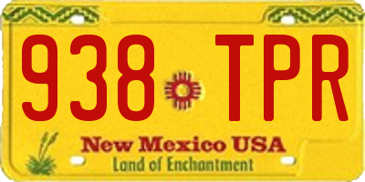 NM license plate 938TPR
