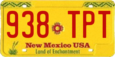 NM license plate 938TPT