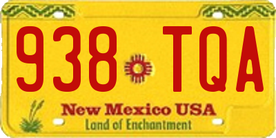 NM license plate 938TQA