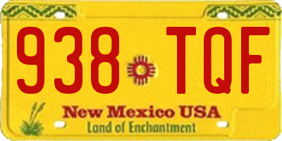 NM license plate 938TQF