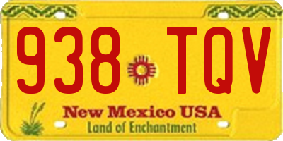NM license plate 938TQV