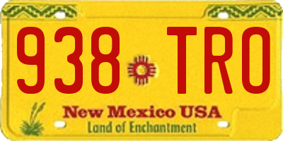 NM license plate 938TRO