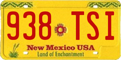 NM license plate 938TSI