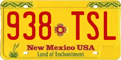 NM license plate 938TSL