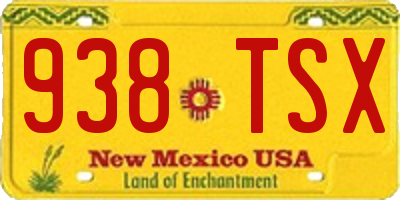 NM license plate 938TSX