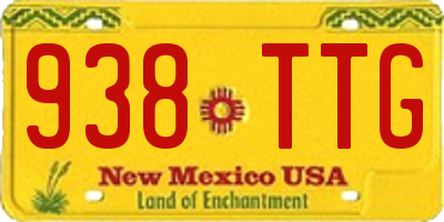 NM license plate 938TTG