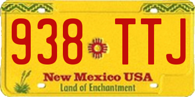 NM license plate 938TTJ