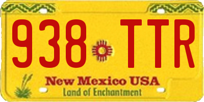 NM license plate 938TTR
