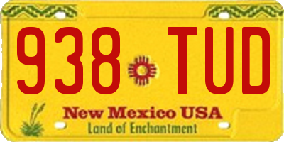 NM license plate 938TUD