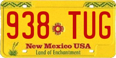 NM license plate 938TUG