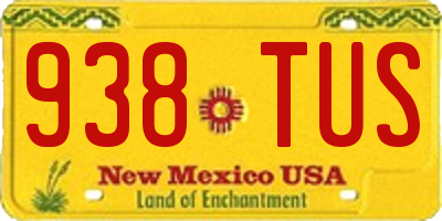 NM license plate 938TUS