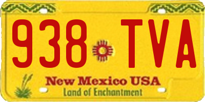 NM license plate 938TVA