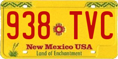 NM license plate 938TVC