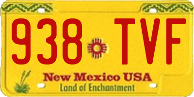 NM license plate 938TVF