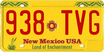 NM license plate 938TVG
