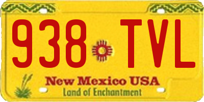 NM license plate 938TVL