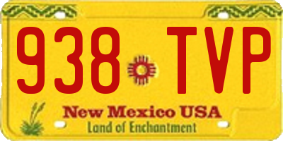 NM license plate 938TVP