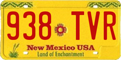 NM license plate 938TVR