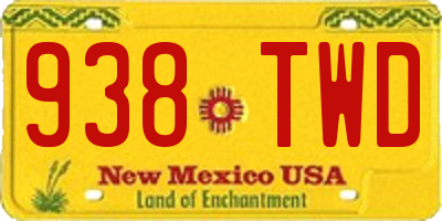 NM license plate 938TWD