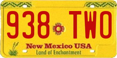 NM license plate 938TWO