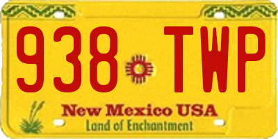 NM license plate 938TWP