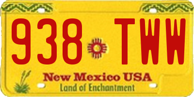 NM license plate 938TWW