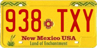 NM license plate 938TXY