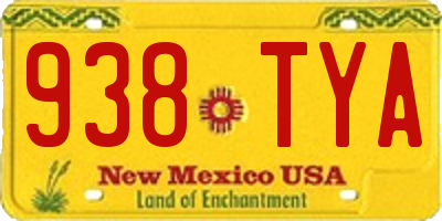 NM license plate 938TYA
